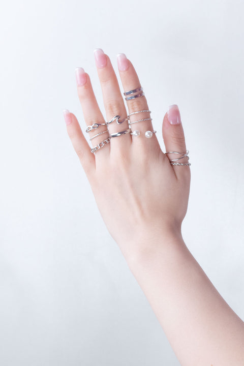 Silver rings Set 10 Pieces (51184)