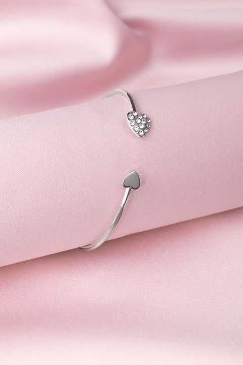 Crystal Bracelet Open Adjustable Rhinestone Heart Cuff Bangles