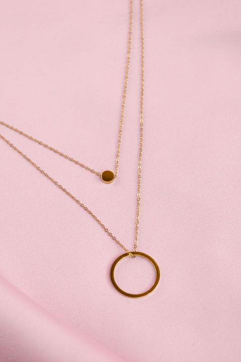 Golden ring Necklace Stainless Steel