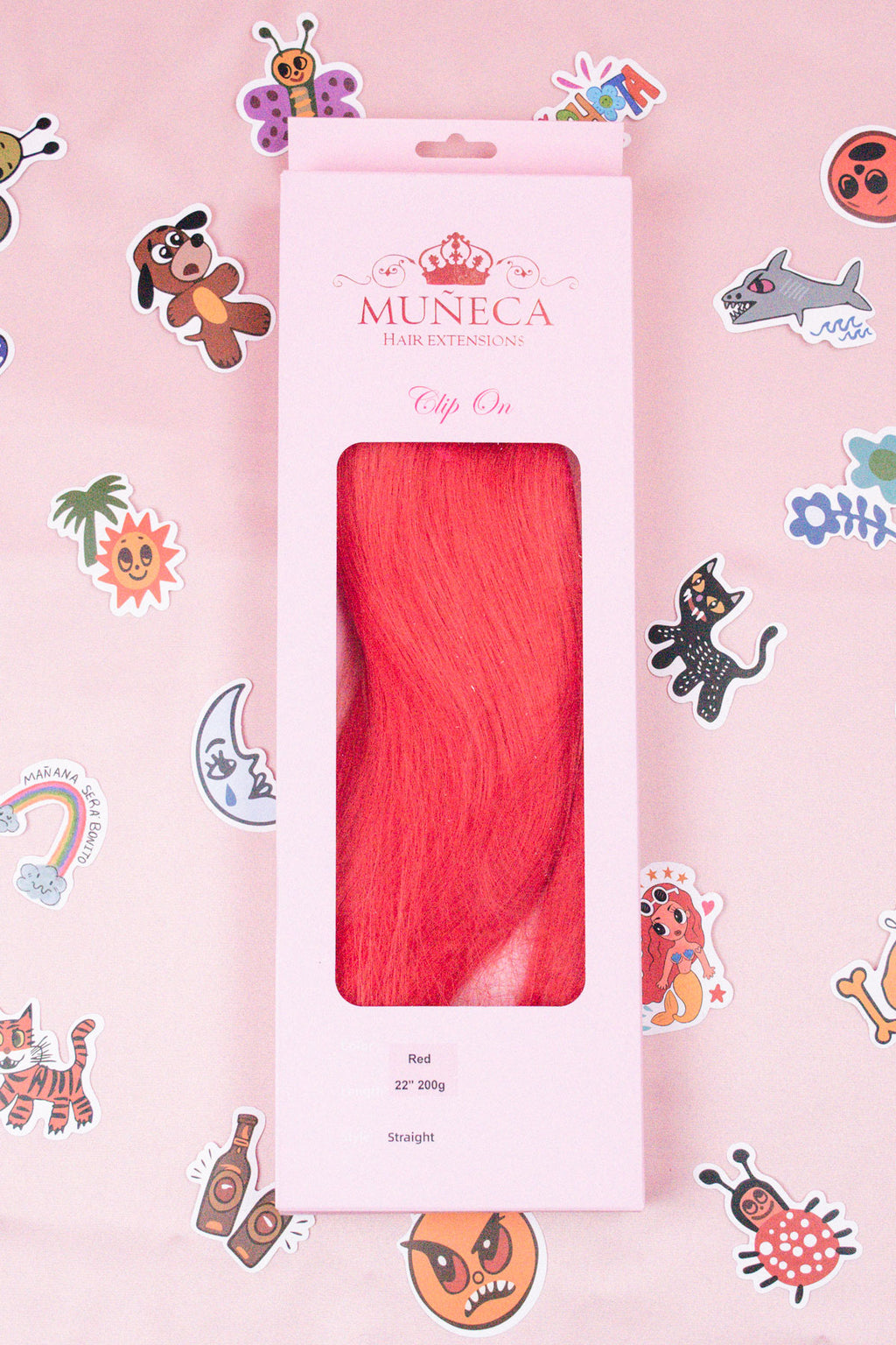 (200 g) Hair Clip on Straight - Pink