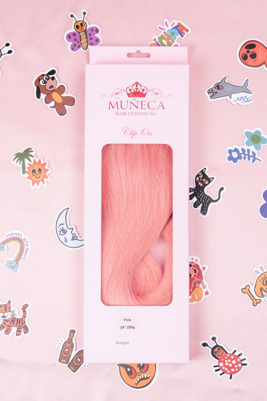 (200 g) Hair Clip on Straight - Pink