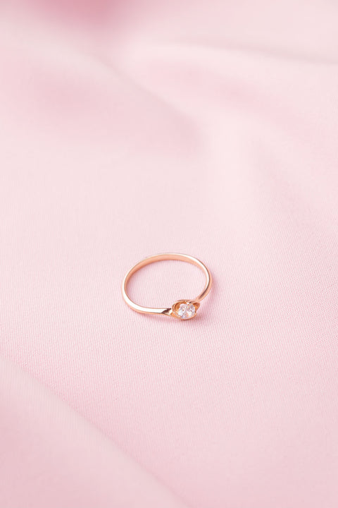 Mini Heart diamond Rose Gold Ring