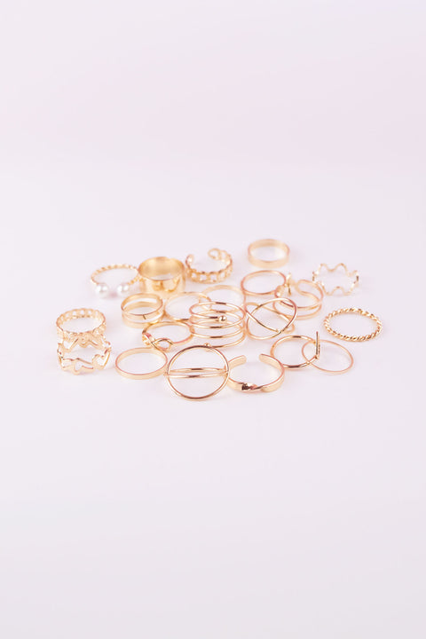 Set of Golden Vintage Rings 23 Pieces (5591901)