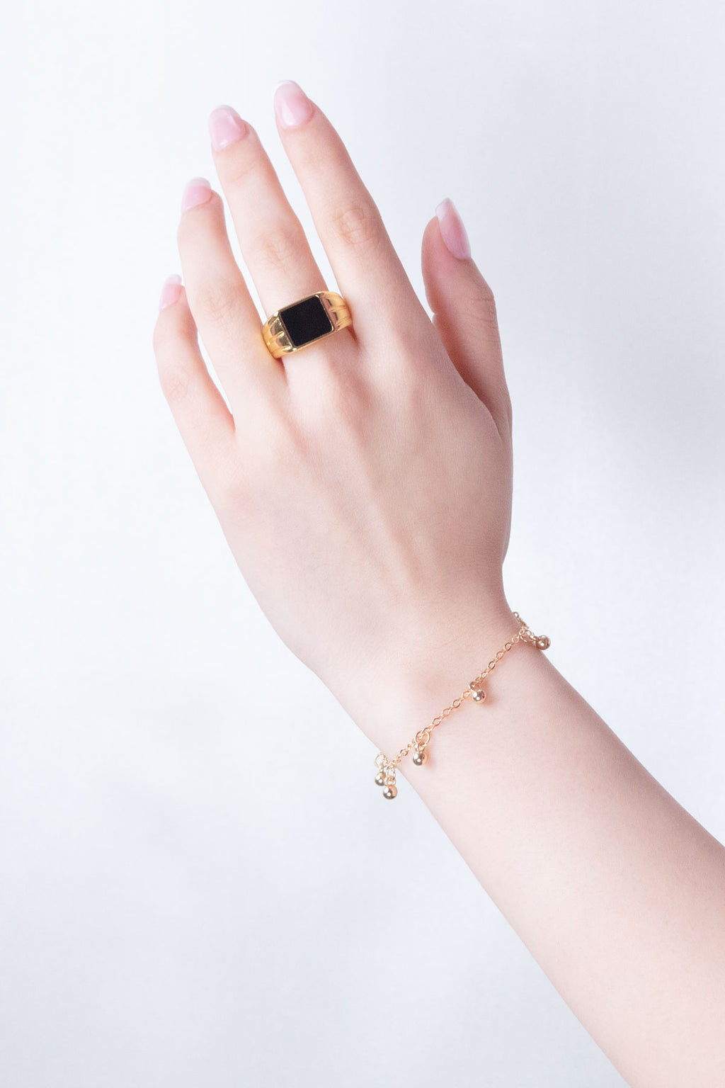 Golden Ring with Enamel Black