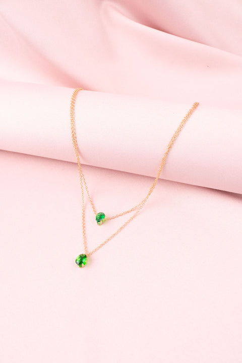 Necklaces with Green Diamond Jewelry (X1501LV)