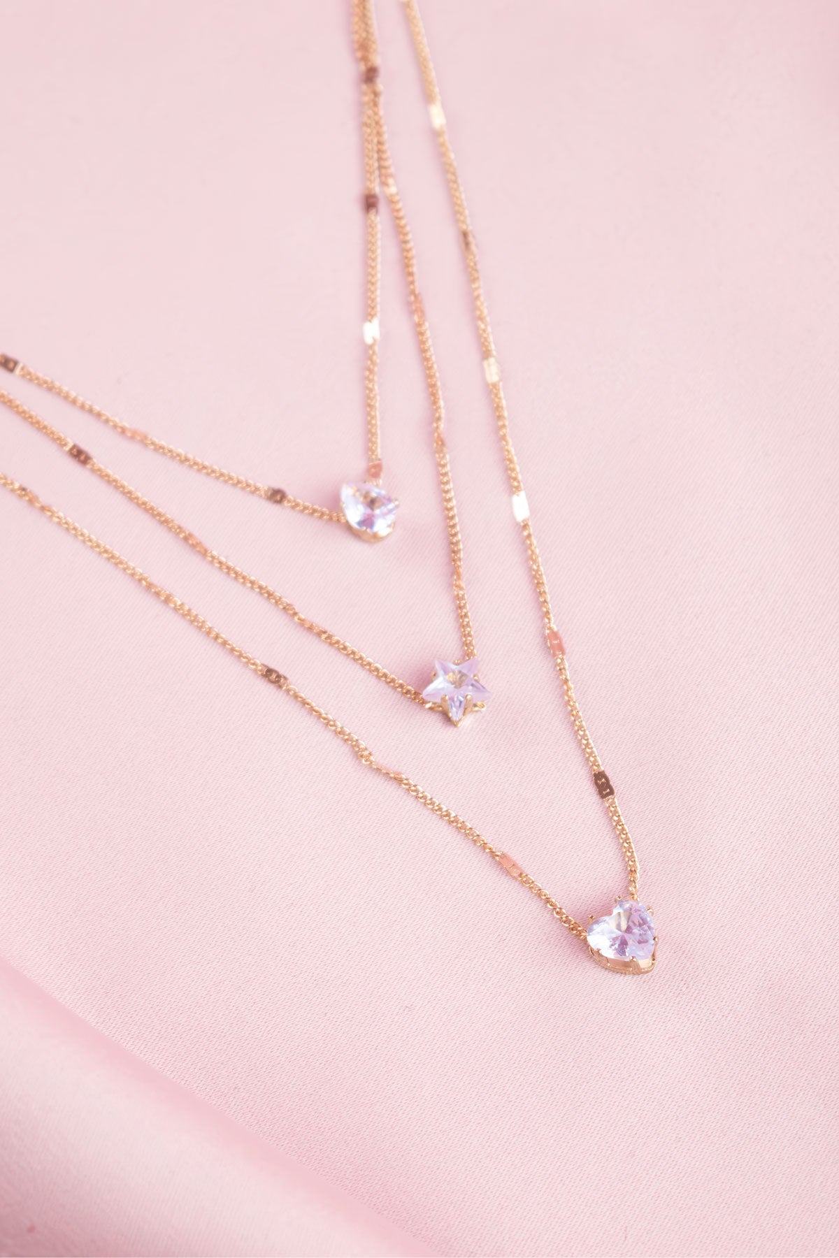 American new style stacked star collarbone chain water drop necklace