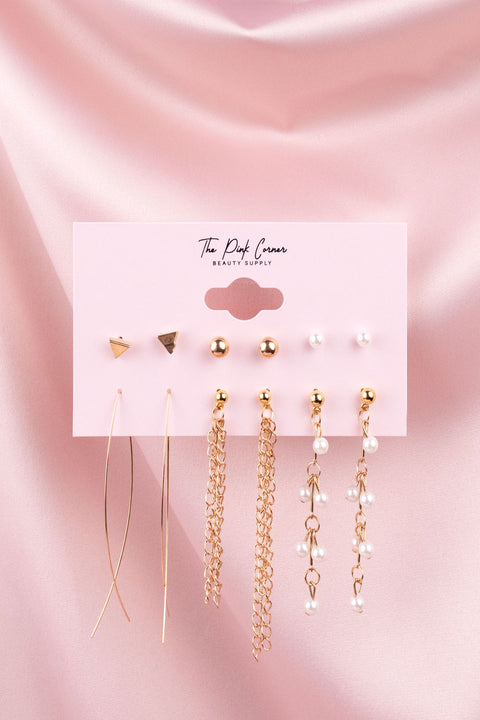 Pearl & Golden Large Earrings (51741)