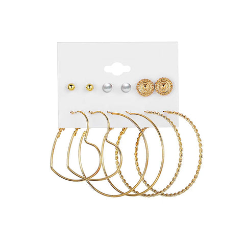 Golden & Pearl Earring Set (50721)