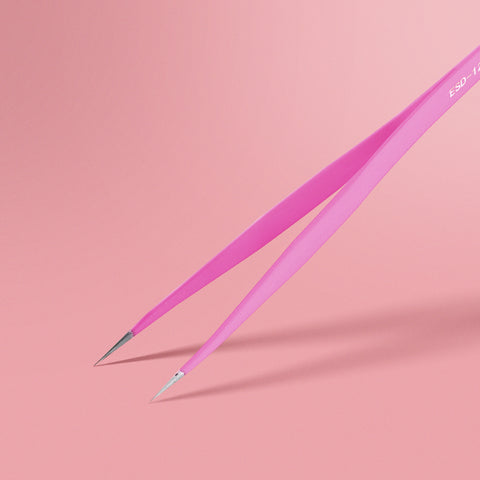 Paie Fine Straight Tip Tweezers - Pink