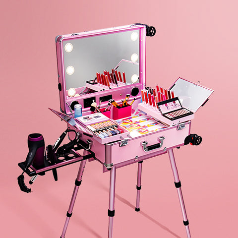 Vanity - Makeup Station With Mirror (Pink)