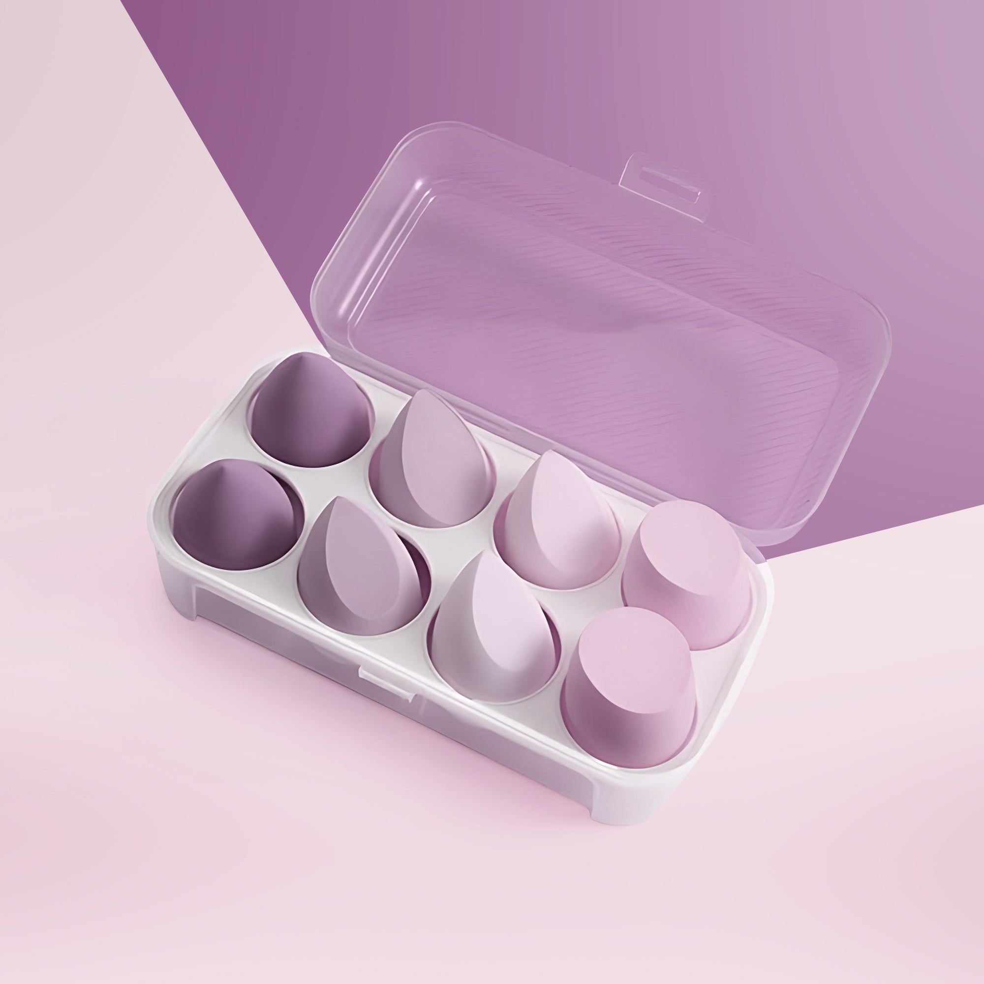 Makeup Sponge Purple (Set Of 8pcs)