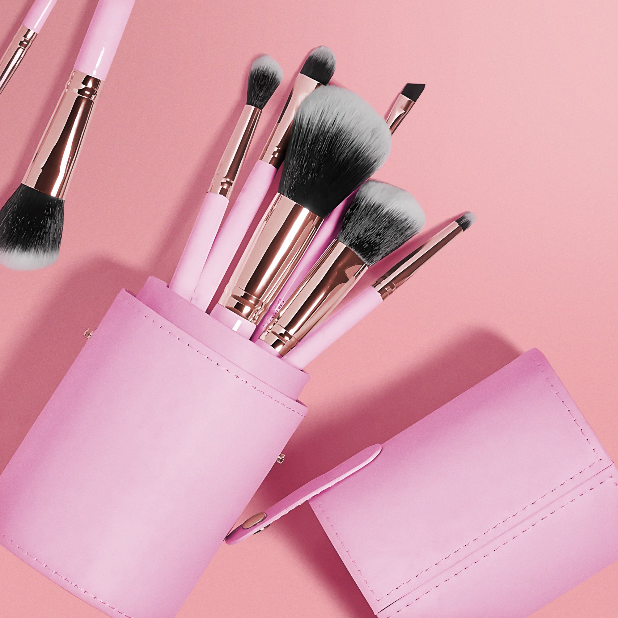Pink Barrel of brushes - 8 pcs